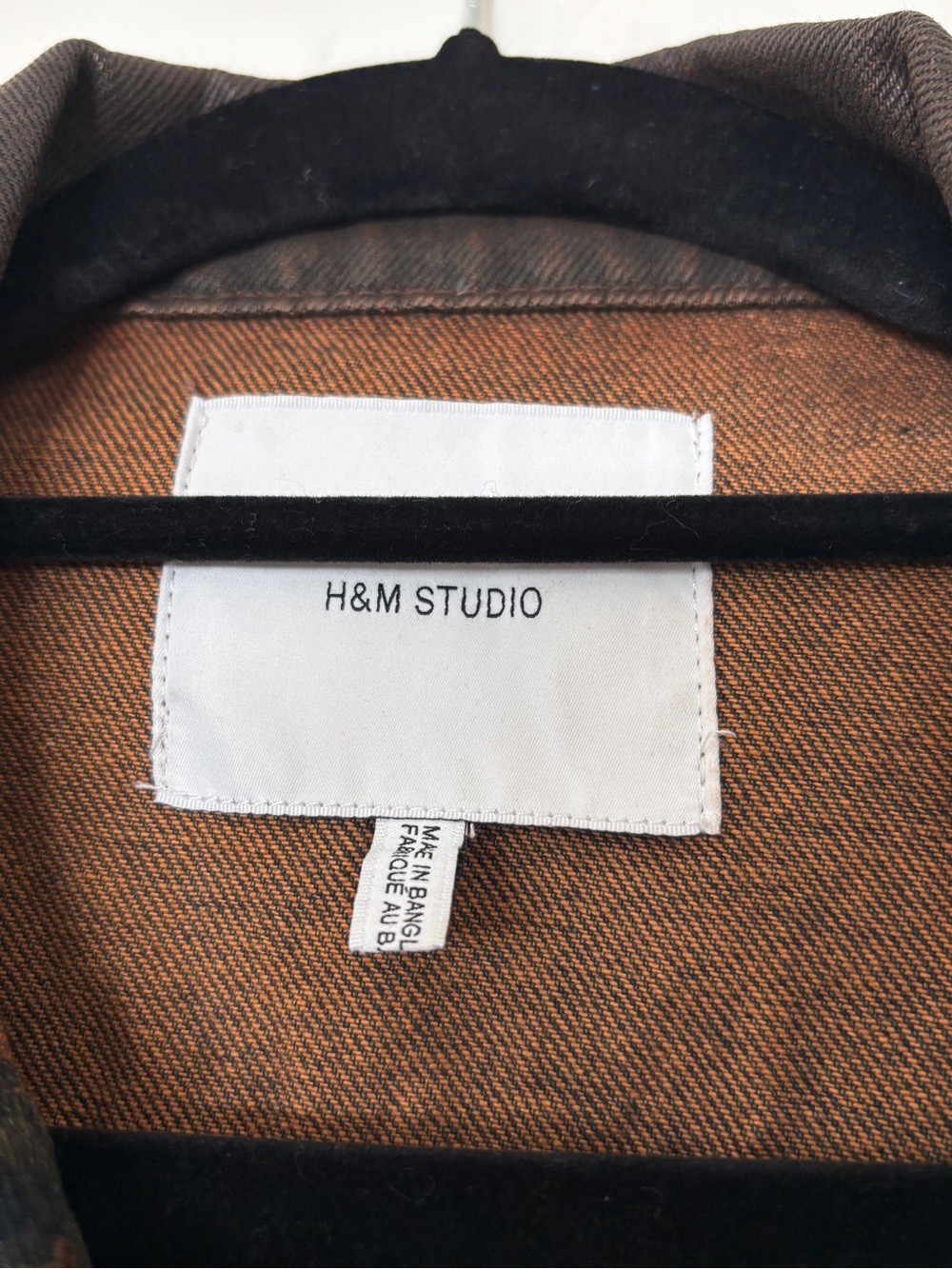 H&M studio brown coated denim jacket, size M - Picture 12 of 12